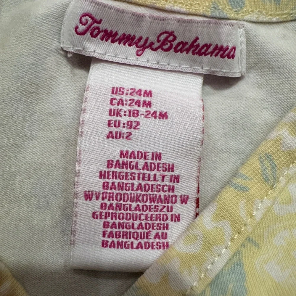 Tommy Bahama Girls Yellow Floral Lace Wrap Dress 24M Toddler Summer Sun Dress